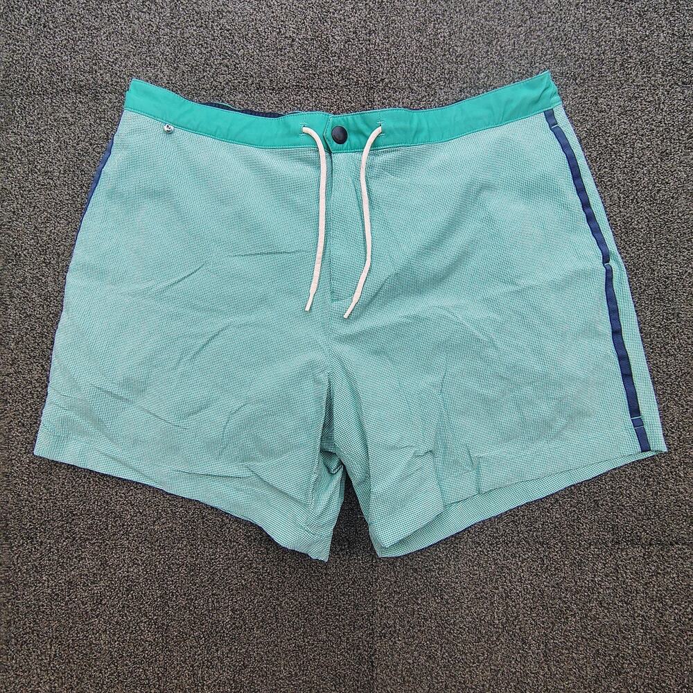 Vineyard Vines Men’s XL Swim Trunks Teal Whale Button Drawstring Pockets